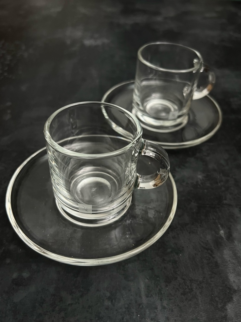 Nespresso Clear Glass Espresso Cups with Saucers